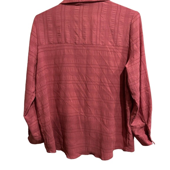 Women’s Button Up Shirt Long Sleeve Size XL Mauve Pink - Picture 2 of 4